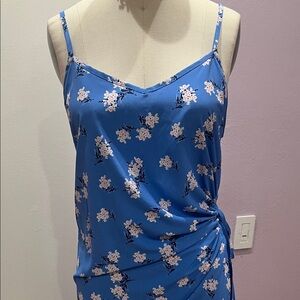 Floral Blue Spaghetti Strap Dress